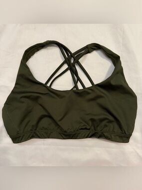 Olive Green Strappy Active Sports Bra by Victoria Sport